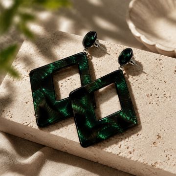 asta-Acetate Earrings Midnight Moss Ore Essence-0101