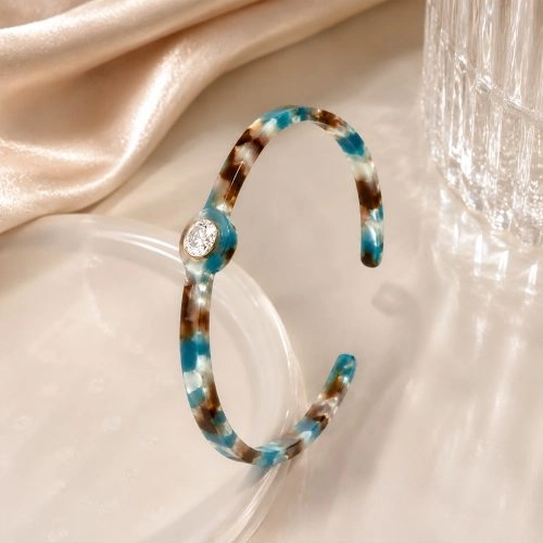 asta-Acetate Bangle Bracelet  Ocean Obsidian Tortoise ID50mm/IC157.1mm-4001