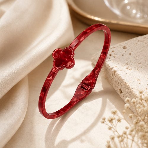 asta-Acetate Bangle Bracelet  Scarlet Velvet Glow ID50mm/IC157.1mm-4301