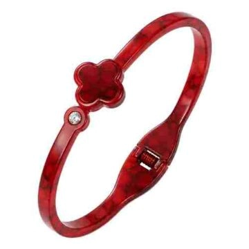 asta-Acetate Bangle Bracelet  Scarlet Lava Stone ID50mm/IC157.1mm-4401