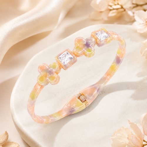 asta-Acetate Bangle Bracelet  Sunset Opal Swirl ID50mm/IC157.1mm-4501