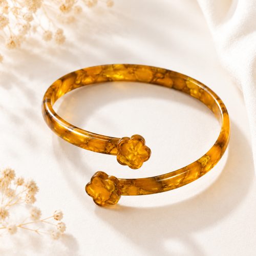 asta-Acetate Bangle Bracelet  Gilded Amber Glow ID50mm/IC157.1mm-4601