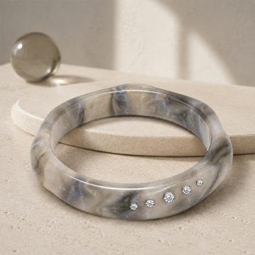 asta-Acetate Bangle Bracelet  Stardust Glacial Essence ID50mm/IC157.1mm-4801