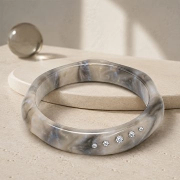 asta-Acetate Bangle Bracelet  Stardust Glacial Essence ID50mm/IC157.1mm-4801