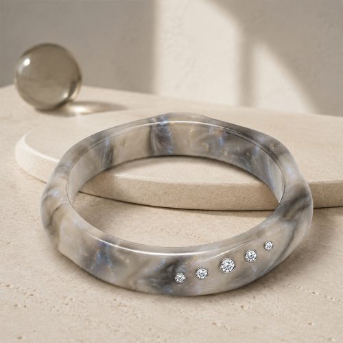 asta-Acetate Bangle Bracelet  Stardust Glacial Essence ID50mm/IC157.1mm-4801