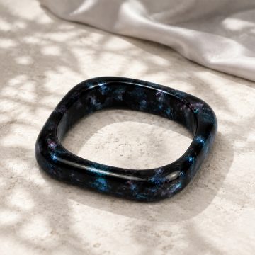 asta-Acetate Bangle Bracelet  Deep-Sea Obsidian Swirl ID50mm/IC157.1mm-5101