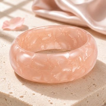 asta-Acetate Bangle Bracelet  Peach Satin Veil ID50mm/IC157.1mm-5201
