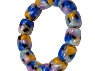 asta-Acetate Beaded Bracelet  Arctic Neon Essence-11mm-0301
