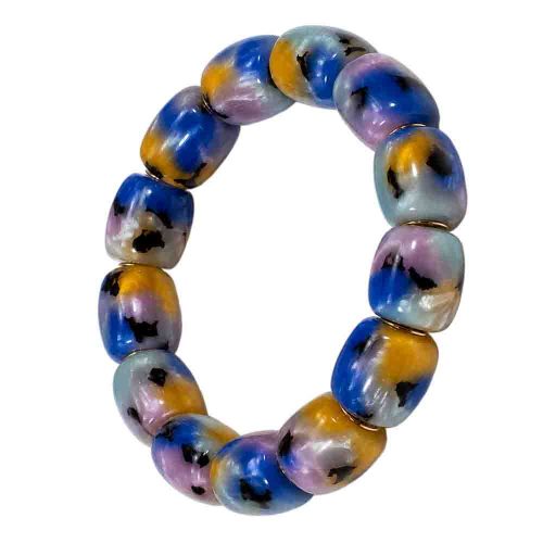 asta-Acetate Beaded Bracelet  Arctic Neon Essence-11mm-0301