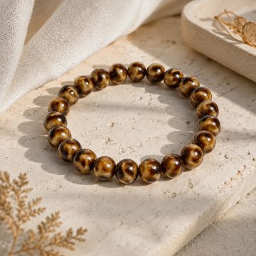 asta-Acetate Beaded Bracelet  Dusk Mocha Luxe-8mm-0202