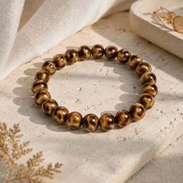 asta-Acetate Beaded Bracelet  Dusk Mocha Luxe-8mm-0202