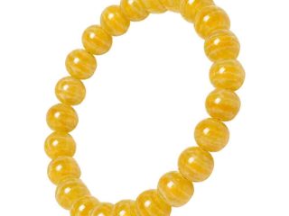 asta-Acetate Beaded Bracelet  Beeswax Golden Veil-8mm-0203
