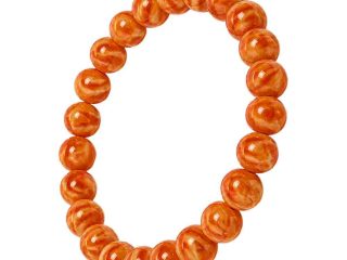 asta-Acetate Beaded Bracelet  Amber Satin Swirl-8mm-0205