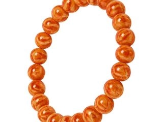 asta-Acetate Beaded Bracelet  Amber Satin Swirl-8mm-0205