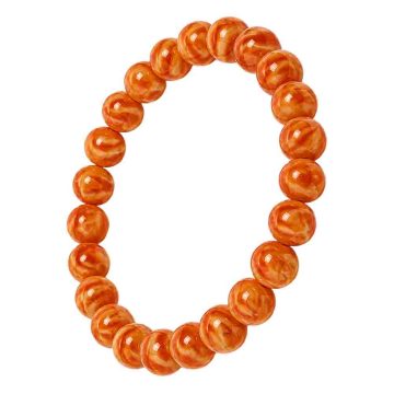 asta-Acetate Beaded Bracelet  Amber Satin Swirl-8mm-0205