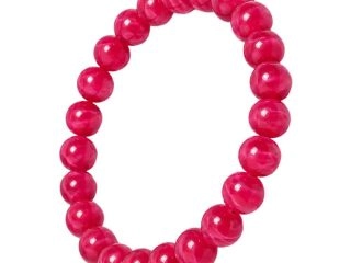 asta-Acetate Beaded Bracelet  Berry Satin Veil-8mm-0206