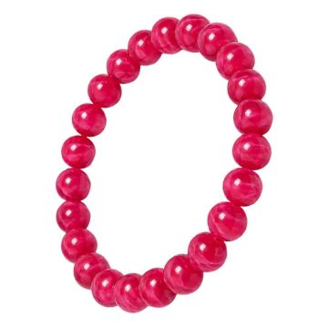 asta-Acetate Beaded Bracelet  Berry Satin Veil-8mm-0206