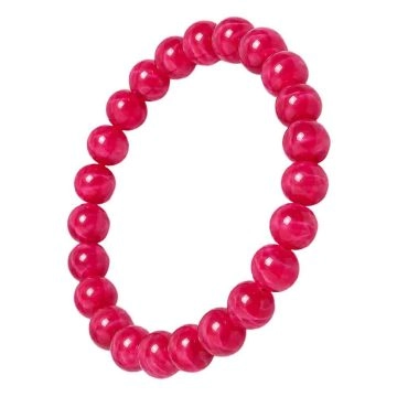 asta-Acetate Beaded Bracelet  Berry Satin Veil-8mm-0206