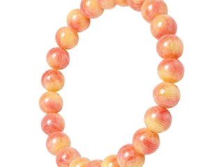 asta-Acetate Beaded Bracelet  Spring Apricot Coral-8mm-0207