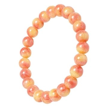 asta-Acetate Beaded Bracelet  Spring Apricot Coral-8mm-0207