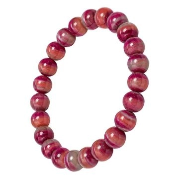 asta-Acetate Beaded Bracelet  Rose Sunset Satin-8mm-0208
