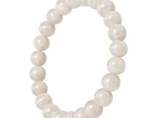 asta-Acetate Beaded Bracelet  Moon White Feather Glow-8mm-0209