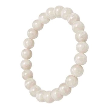 asta-Acetate Beaded Bracelet  Moon White Feather Glow-8mm-0209