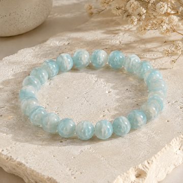 asta-Acetate Beaded Bracelet  Glacial Jade Essence-8mm-0211