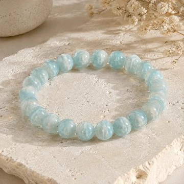 asta-Acetate Beaded Bracelet  Glacial Jade Essence-8mm-0211