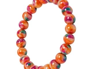 asta-Acetate Beaded Bracelet  Fuchsia Sorbet Matrix Swirl-8mm-0213