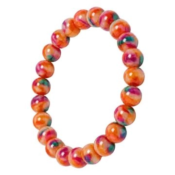 asta-Acetate Beaded Bracelet  Fuchsia Sorbet Matrix Swirl-8mm-0213