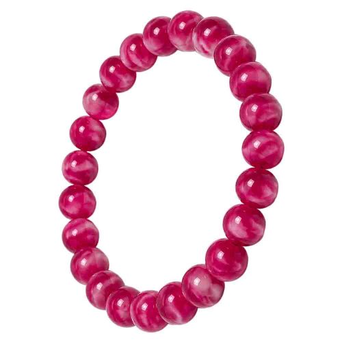 asta-Acetate Beaded Bracelet  Berry Sunset Glow-8mm-0216