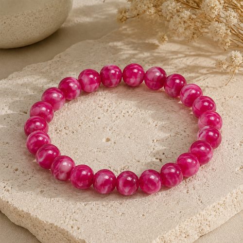 asta-Acetate Beaded Bracelet  Berry Sunset Glow-8mm-0216