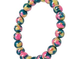 asta-Acetate Beaded Bracelet  Palette Oil Swirl-8mm-0217