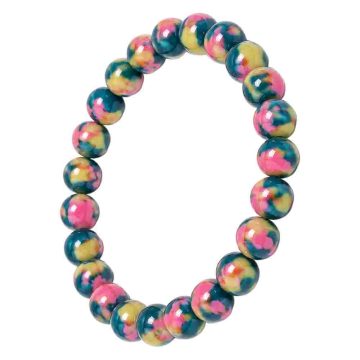 asta-Acetate Beaded Bracelet  Palette Oil Swirl-8mm-0217