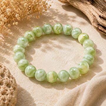 asta-Acetate Beaded Bracelet  Misty Mint Essence-8mm-0219