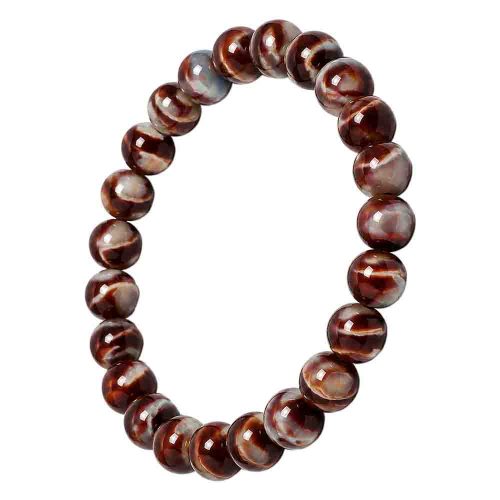 asta-Acetate Beaded Bracelet  Spring Tea Jade Swirl-8mm-0220