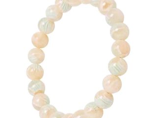 asta-Acetate Beaded Bracelet  Mint Peach Mousse-8mm-0221