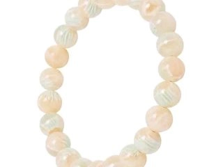 asta-Acetate Beaded Bracelet  Mint Peach Mousse-8mm-0221