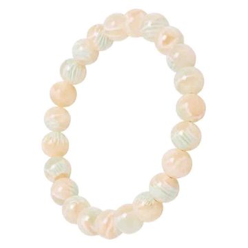 asta-Acetate Beaded Bracelet  Mint Peach Mousse-8mm-0221