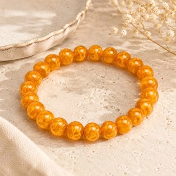 asta-Acetate Beaded Bracelet  Autumn Honey Glow-8mm-0222