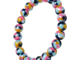 asta-Acetate Beaded Bracelet  Neon Reef Camo Swirl-8mm-0223