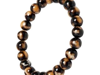 asta-Acetate Beaded Bracelet  Black Sugar Tortoise-8mm-0225