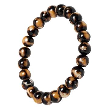 asta-Acetate Beaded Bracelet  Black Sugar Tortoise-8mm-0225