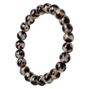 asta-Acetate Beaded Bracelet  Ink Pearl Mosaic-8mm-0227