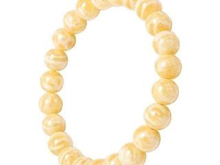 asta-Acetate Beaded Bracelet  Warm Alabaster Glow-8mm-0228