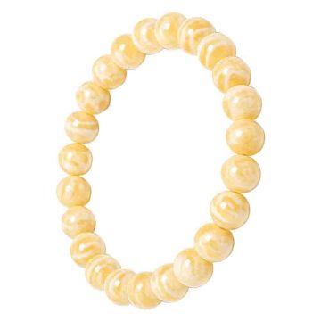 asta-Acetate Beaded Bracelet  Warm Alabaster Glow-8mm-0228