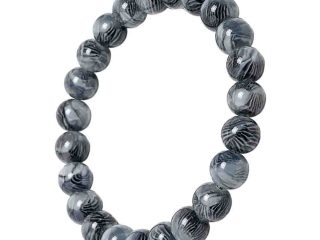 asta-Acetate Beaded Bracelet  Midnight Slate Mist-8mm-0231