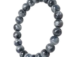 asta-Acetate Beaded Bracelet  Midnight Slate Mist-8mm-0231