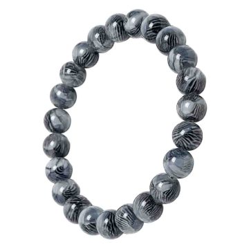 asta-Acetate Beaded Bracelet  Midnight Slate Mist-8mm-0231